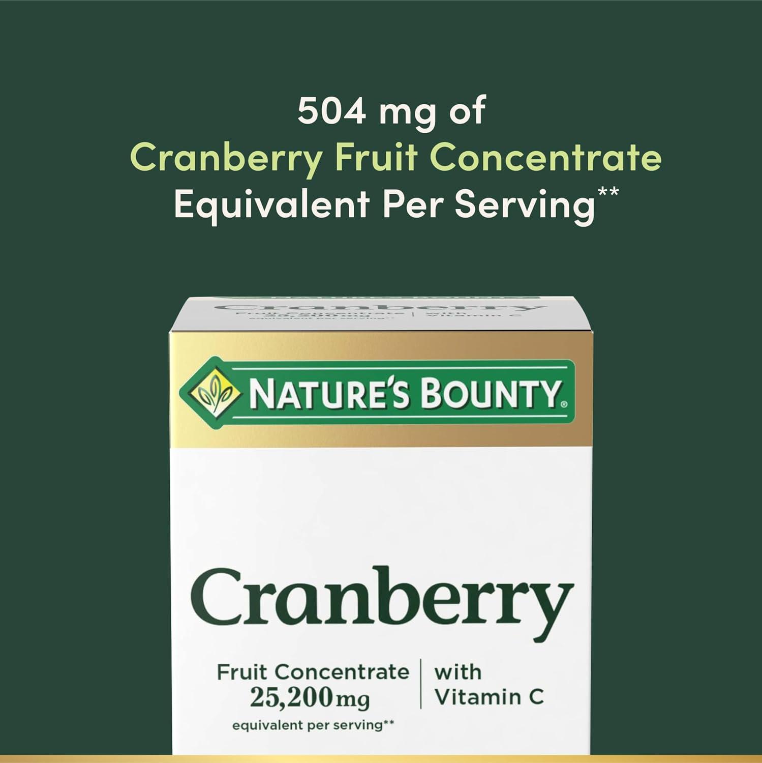 image:imageCranberry Concentrate w Vitamin C by Natures Bounty Dietary Supplement Supports Urinary Tract and Immune Health 25200mg 60 Rapid Release SoftgelsUnflavoured