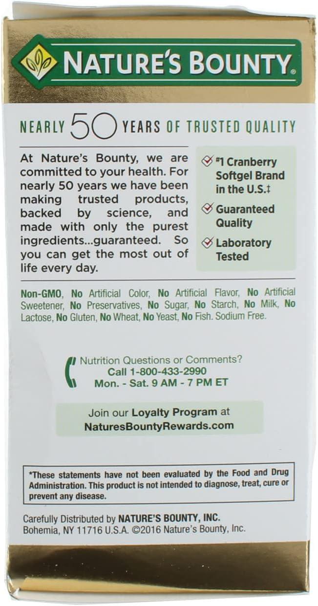 image:imageCranberry Concentrate w Vitamin C by Natures Bounty Dietary Supplement Supports Urinary Tract and Immune Health 25200mg 60 Rapid Release SoftgelsUnflavoured