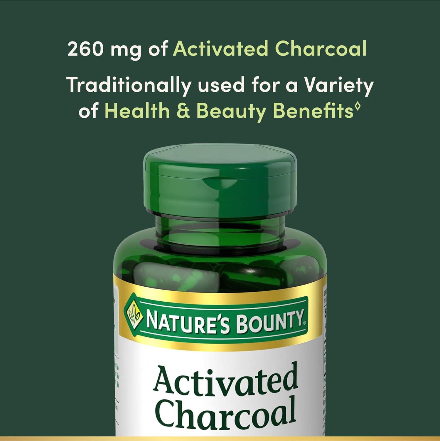image:imageNatures Bounty Activated Charcoal 260 mg 100 Capsules Dietary Supplement to Support a Healthy Lifestyle100 Count Pack of 1