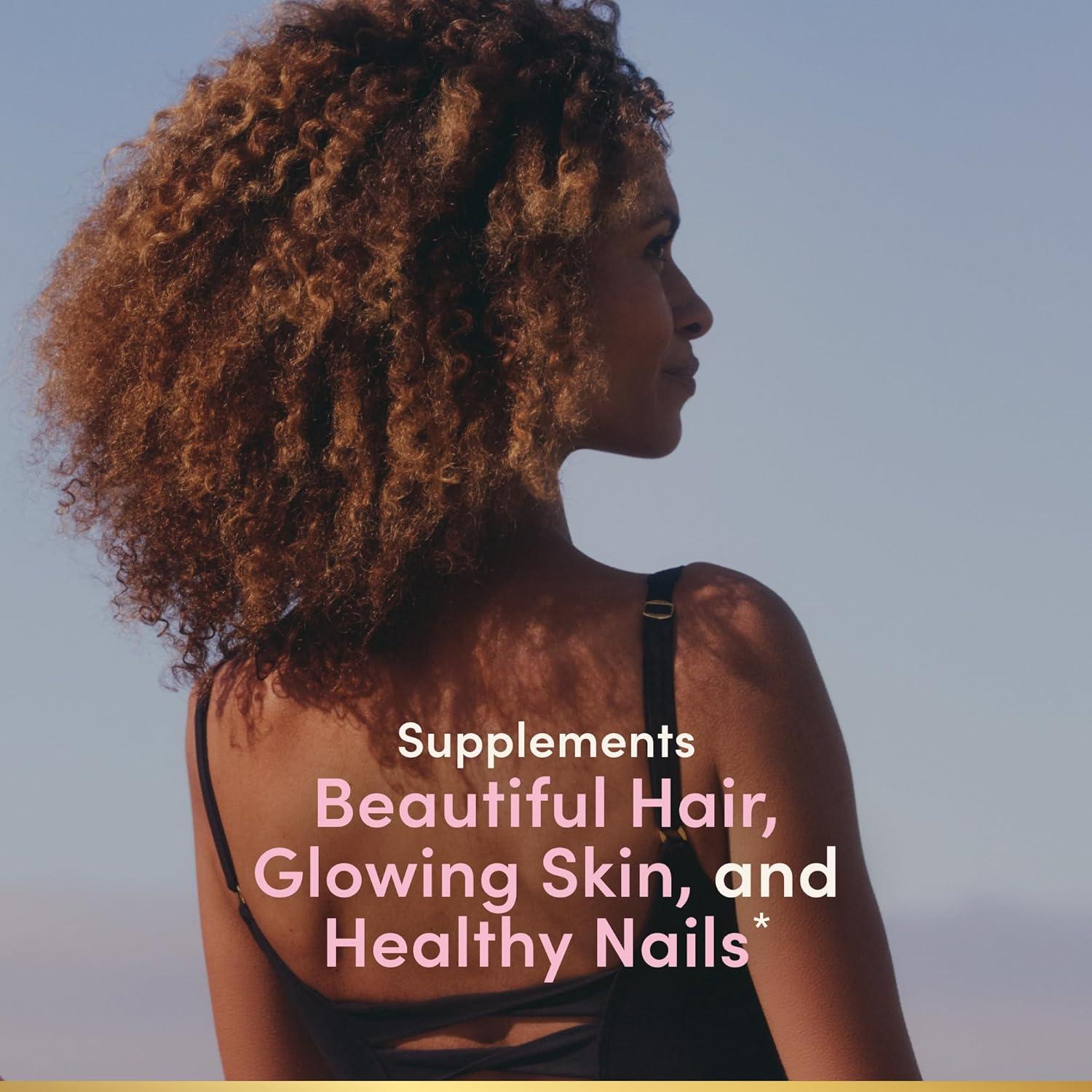 image:imageNatures Bounty Advanced Hair Skin amp Nails ArganInfused Vitamin Supplement with Biotin and Hyaluronic Acid 150 Rapid Release Softgels 50 Total Servings150 Count