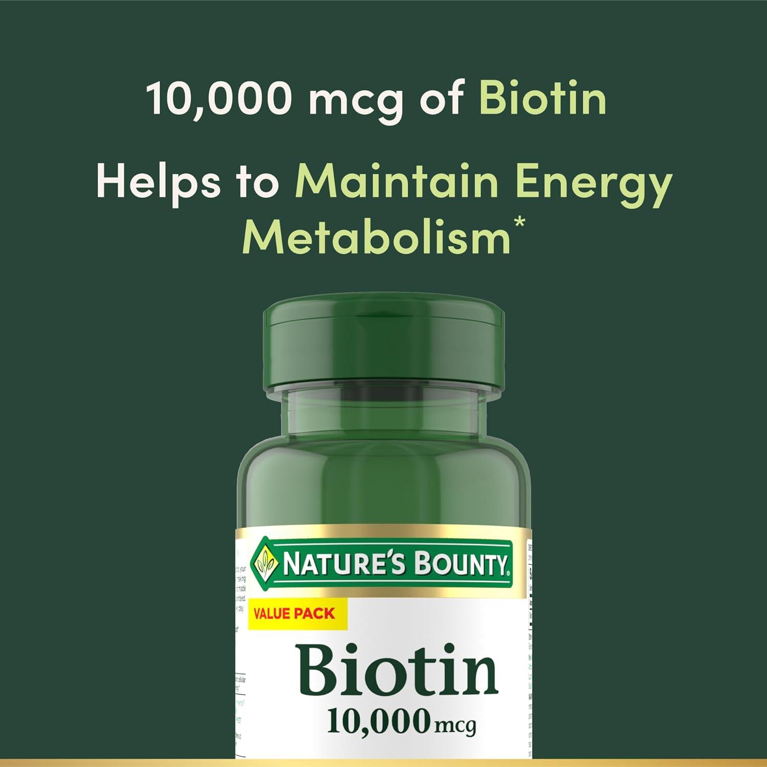 image:imageNatures Bounty Biotin Hair Skin and Nails Vitamins Supports Healthy Hair Skin and Nails 10000 mcg 120 Softgels Pack of 1180 Count Pack of 1