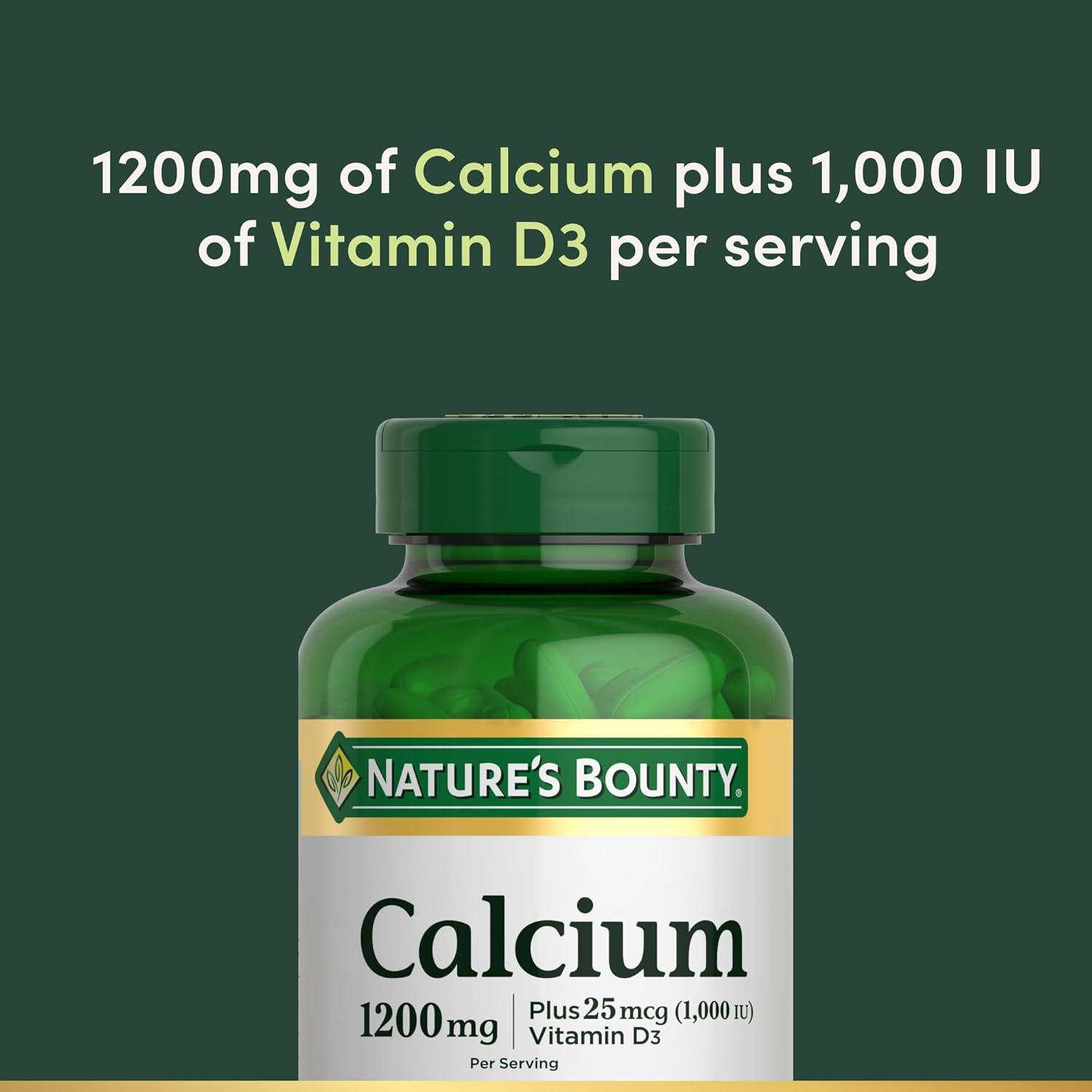 image:imageNatures Bounty Calcium 1200 mg with Vitamin D3 Bone Health Softgels Calcium and Vitamin D Supplement 120 Ct 2Pack120 Count Pack of 1