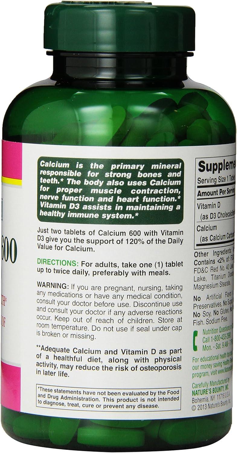 image:imageNatures Bounty Calcium Carbonate amp Vitamin D Supports Immune Health amp Bone Health 600mg Calcium amp 800IU Vitamin D3 250 TabletsUnflavored