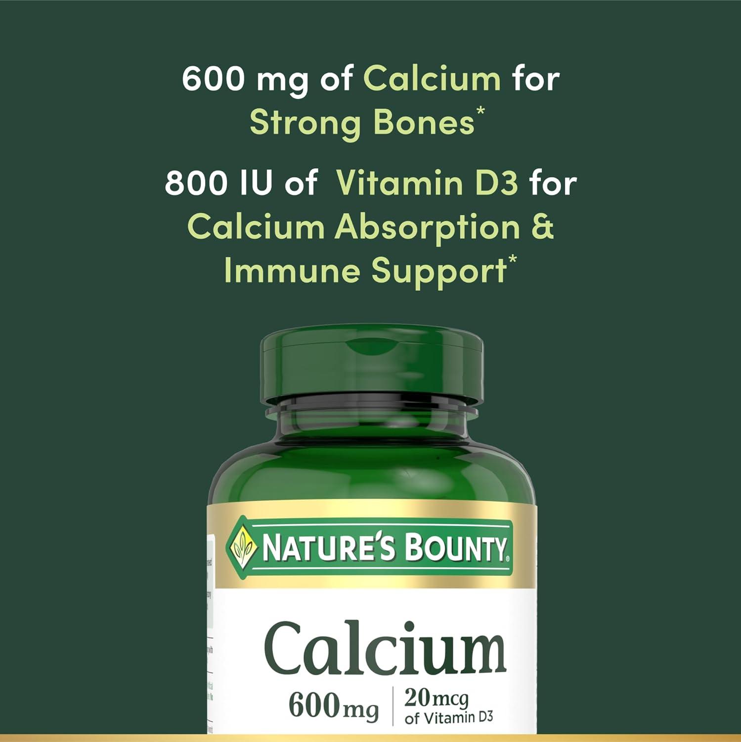image:imageNatures Bounty Calcium Carbonate amp Vitamin D Supports Immune Health amp Bone Health 600mg Calcium amp 800IU Vitamin D3 250 TabletsUnflavored