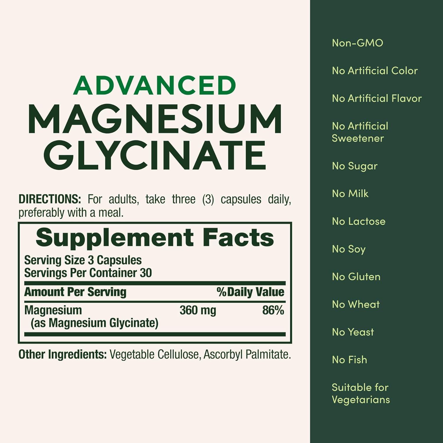image:imageNatures Bounty Calm Magnesium Glycinate Supplement High Absorption Magnesium for Relaxed Mood Heart amp Bone Health 90 Capsules90 Count Pack of 2