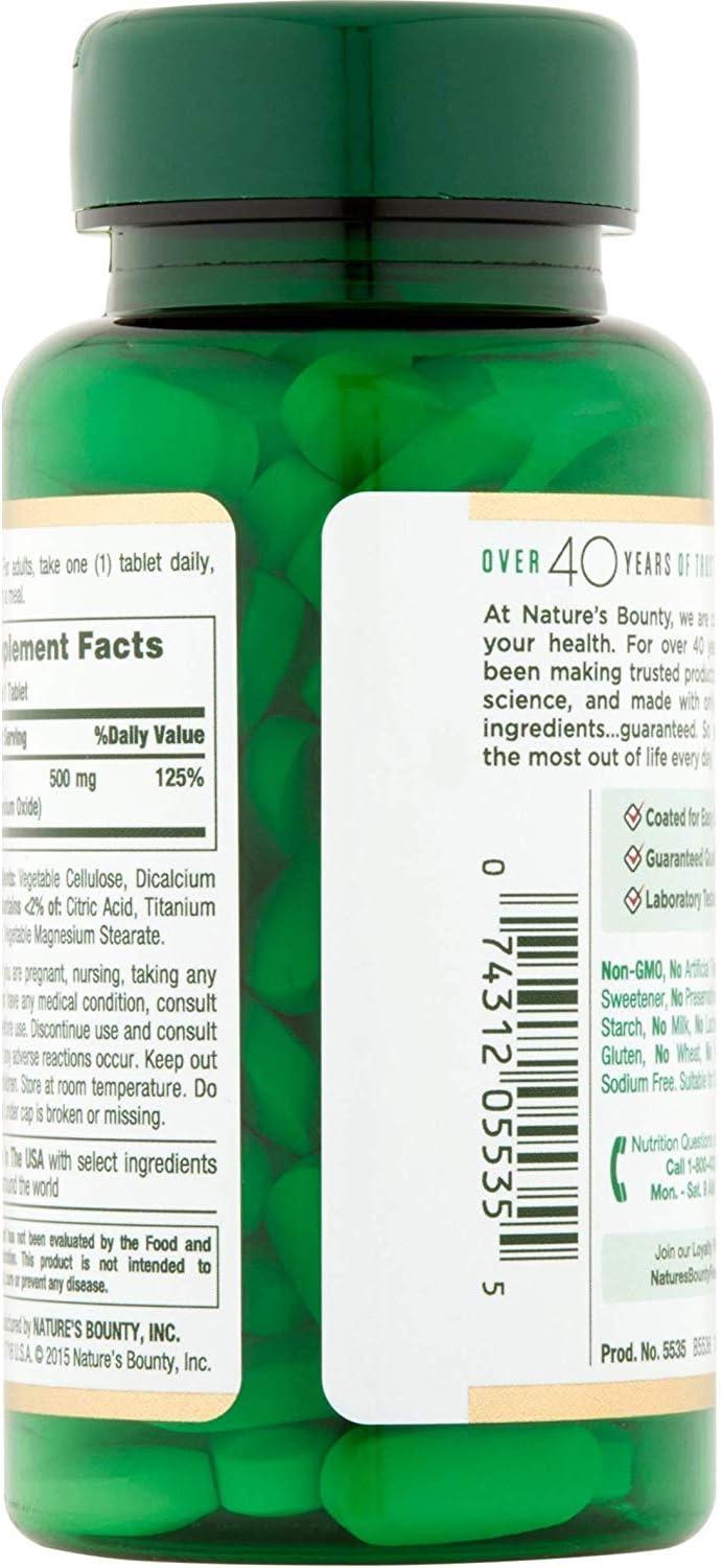 image:imageNatures Bounty Magnesium Mineral Supplement Supports Bone and Muscle Health 500 mg Coated Tablets 100 Count100 Count Pack of 4