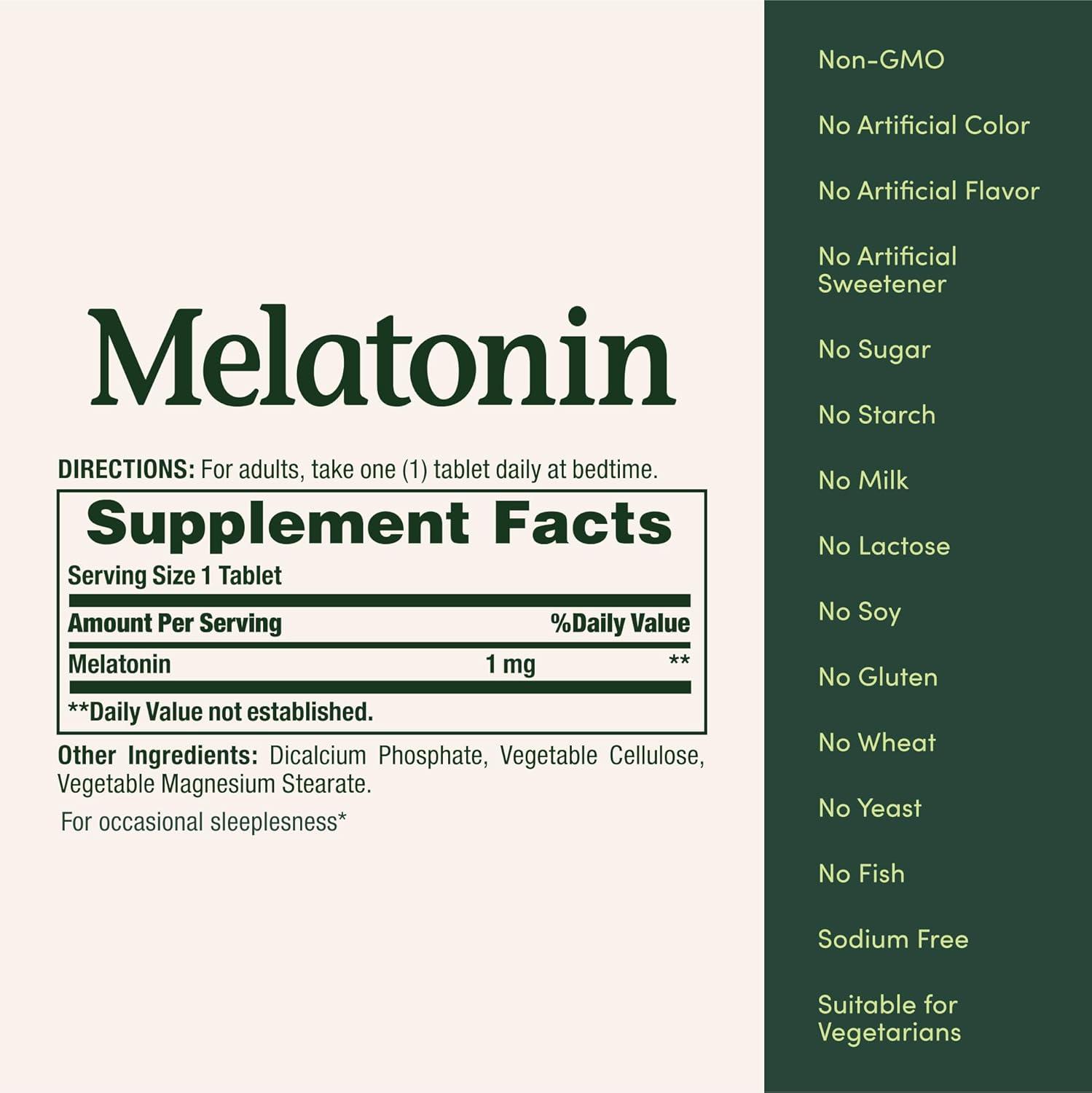 image:imageNatures Bounty Melatonin 100 Drug Free Sleep Aid Promotes Relaxation and Sleep Health 1mg 180 Tablets1 mg