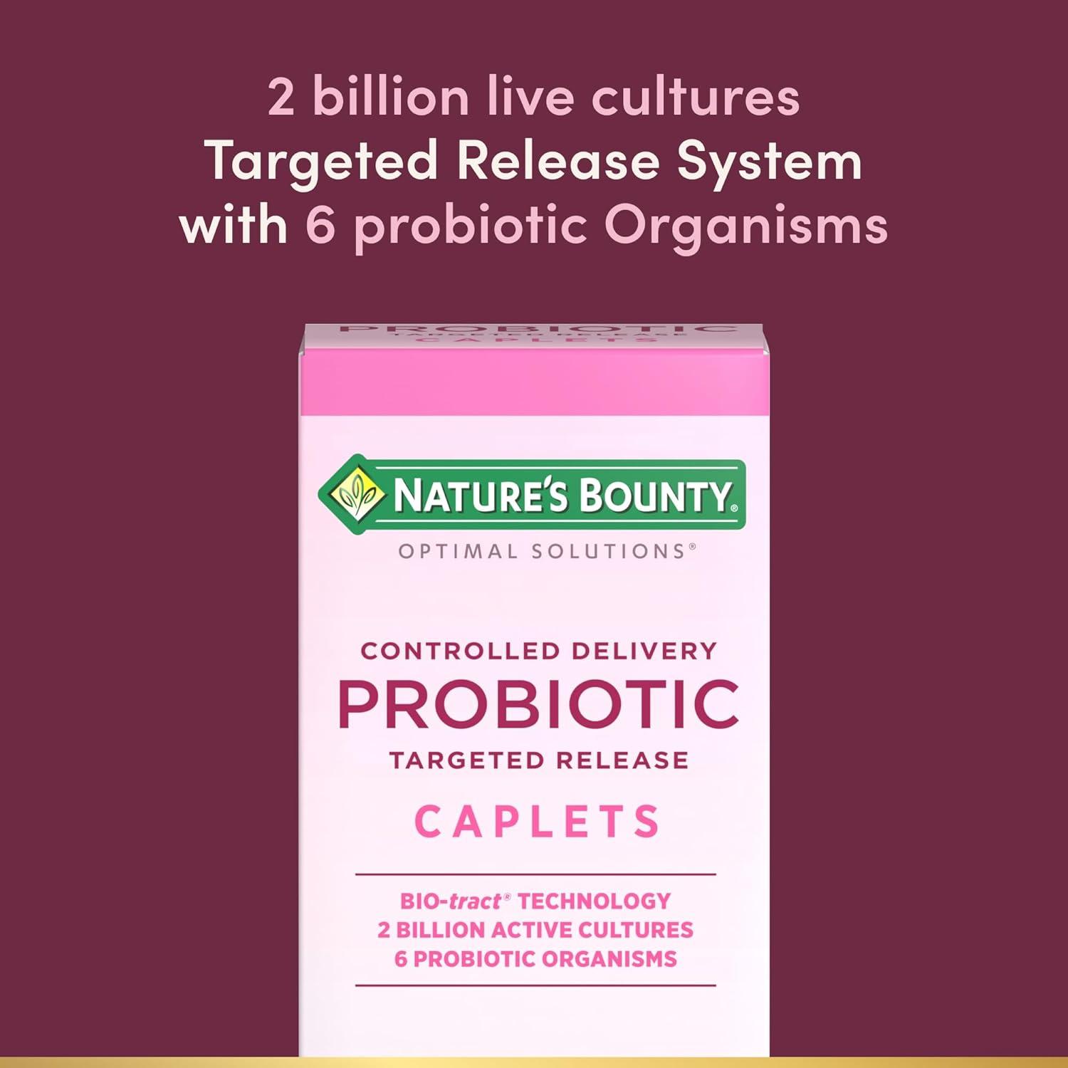 image:imageNatures Bounty Probiotic Controlled Delivery Dietary Supplement Supports Digestive Intestinal and Immune Health 30 Caplets 30 Total Servings30 Count Pack of 1