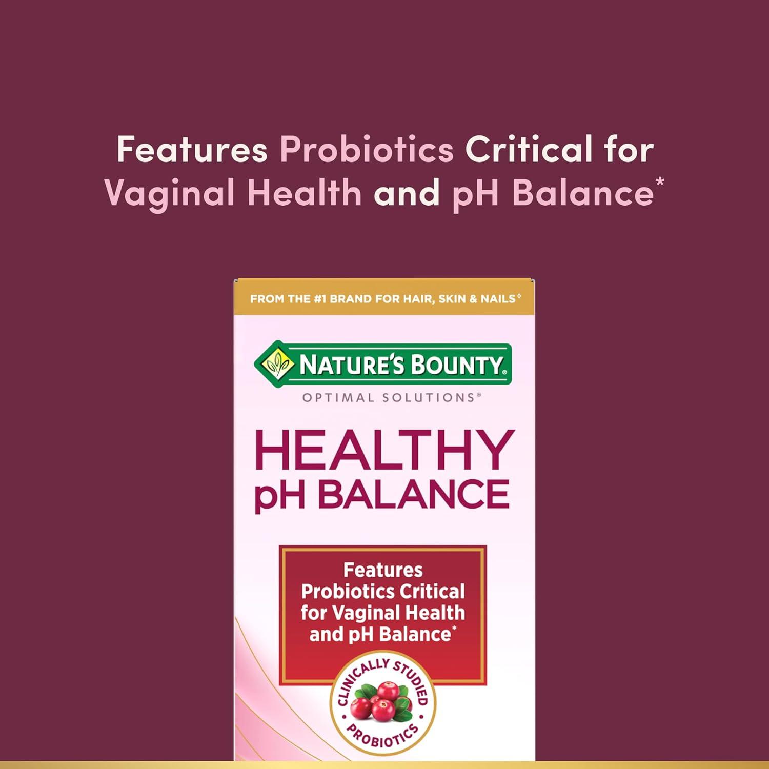 image:imageNatures Bounty Probiotics for Women Vaginal Probiotics for Healthy pH Balance 2 Billion CFU Clinically Studied Strains Optimal Solutions pH Balance Pills 30 Vegetarian Capsules30 Count Pack of 2