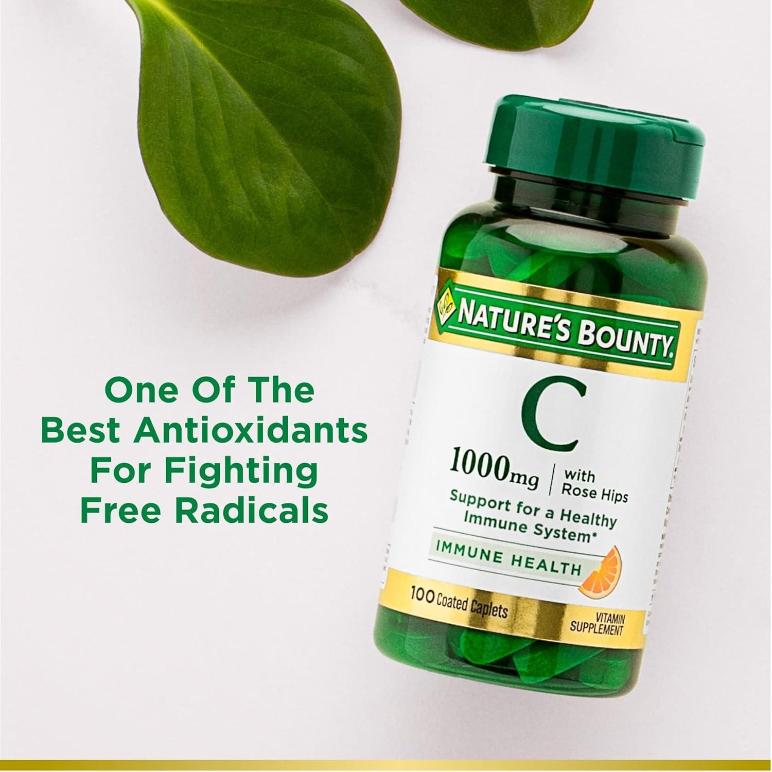 image:imageNatures Bounty Vitamin C 1000mg Supports Immune and Antioxidant Health Vitamin C Supplement 1 Per Day 300 Vegetarian Caplets100 Count Pack of 2