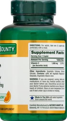 image:imageNatures Bounty Vitamin C 1000mg Supports Immune and Antioxidant Health Vitamin C Supplement 1 Per Day 300 Vegetarian Caplets100 Count Pack of 3