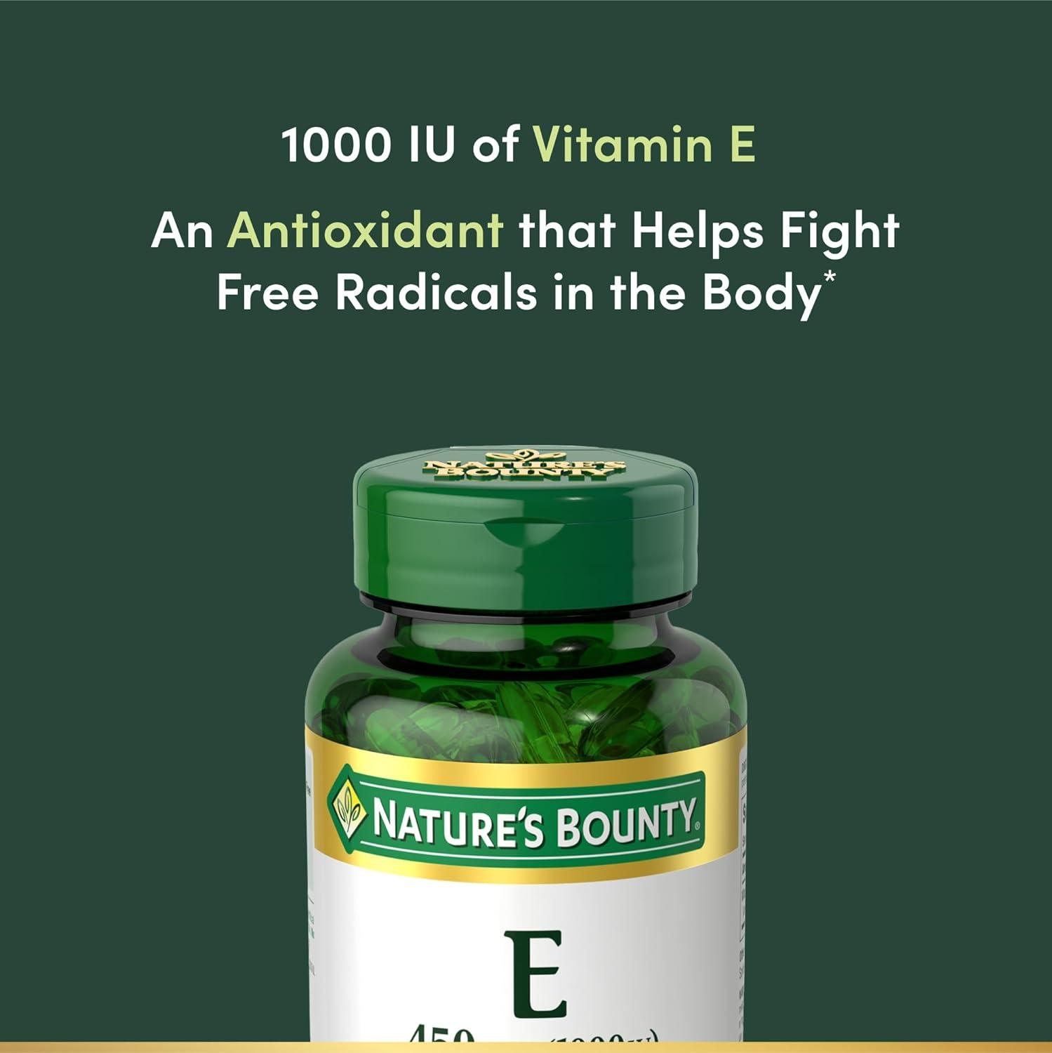 image:imageNatures Bounty Vitamin E 1000 IU Softgels Supports Antioxidant Health amp Immune System 1 Serving per Day No Gluten 60 Softgels Pack of 160 Count Pack of 1