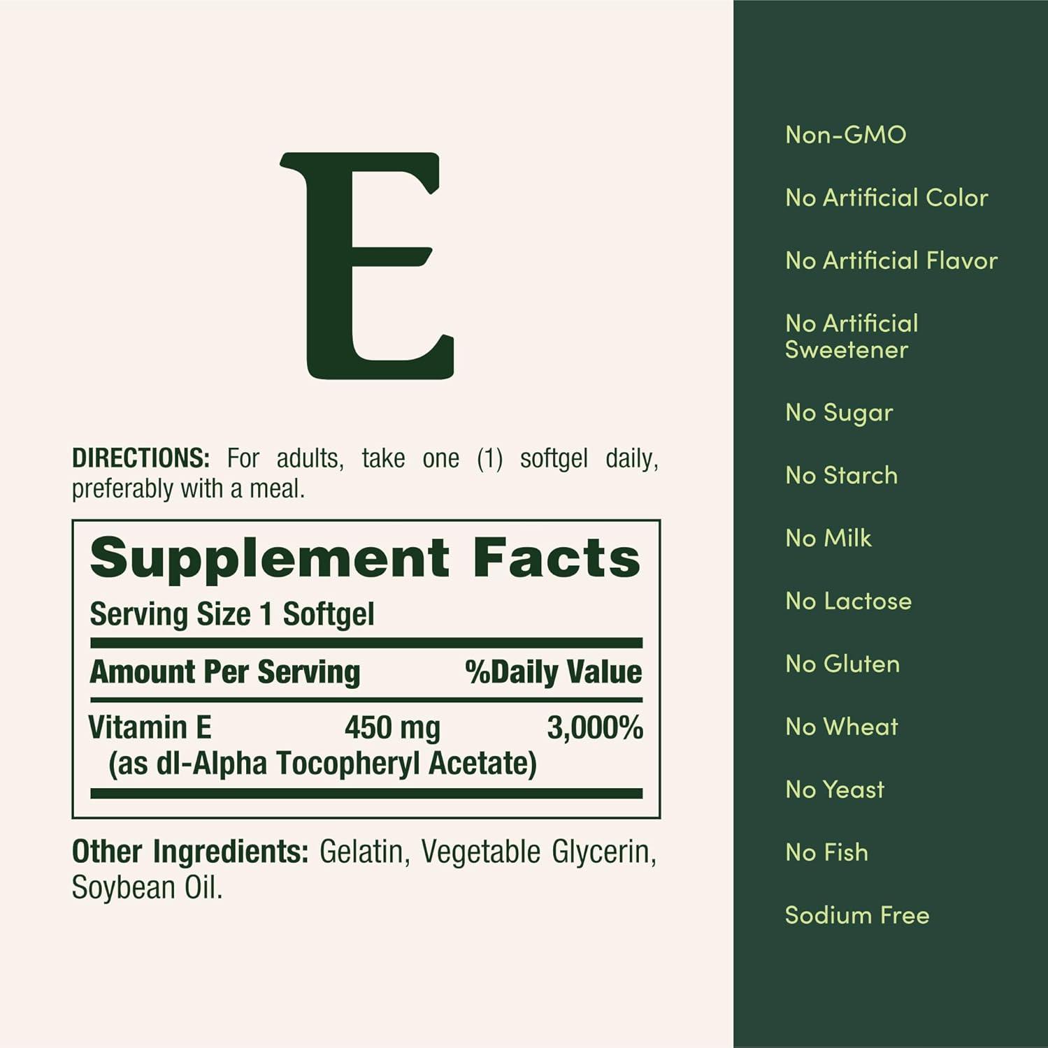 image:imageNatures Bounty Vitamin E 1000 IU Softgels Supports Antioxidant Health amp Immune System 1 Serving per Day No Gluten 60 Softgels Pack of 160 Count Pack of 1