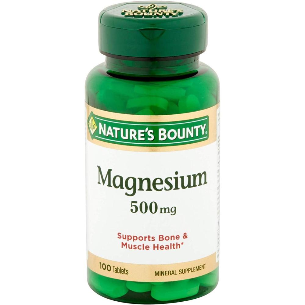 image:imageNatures Bounty Magnesium Mineral Supplement Supports Bone and Muscle Health 500 mg Coated Tablets 100 Count100 Count Pack of 4
