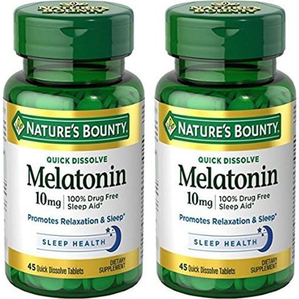 image:imageNatures Bounty Melatonin Quick Dissolve Tablet 45 Count Pack of 2