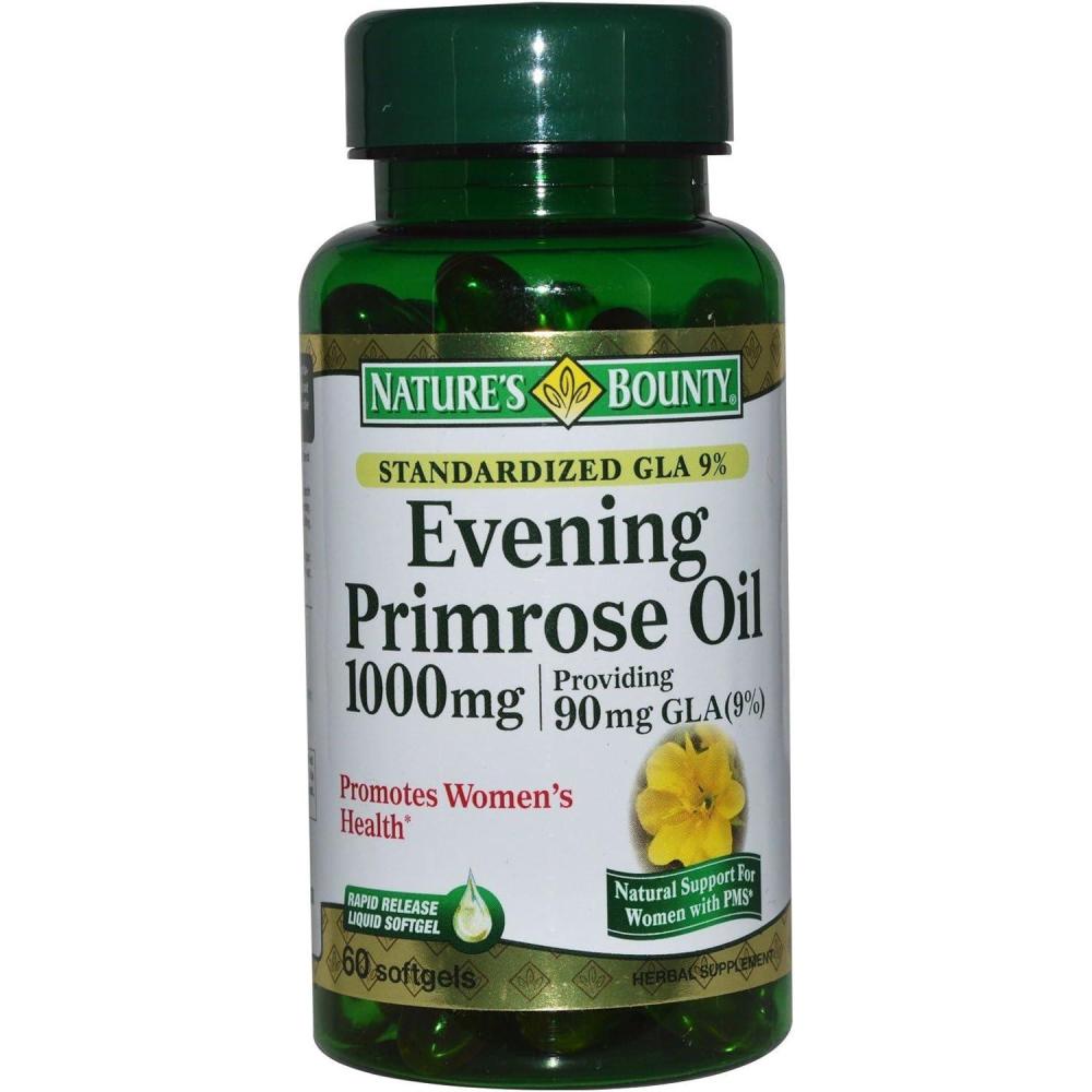 image:imageNatures Bounty Primrose Oil 1000mg Promotes Womens Health Herbal Supplement Gluten Free 60 Rapid release Softgels60 Count Pack of 2