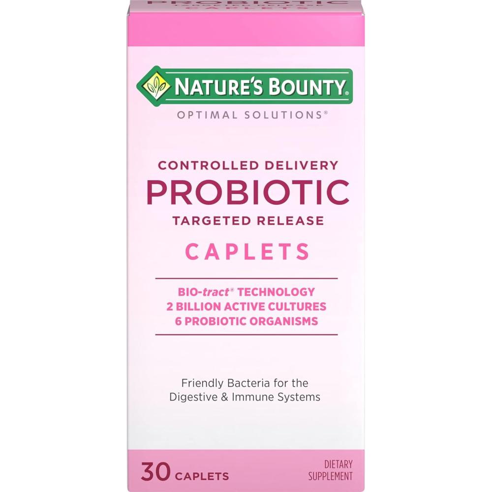 image:imageNatures Bounty Probiotic Controlled Delivery Dietary Supplement Supports Digestive Intestinal and Immune Health 30 Caplets 30 Total Servings30 Count Pack of 1