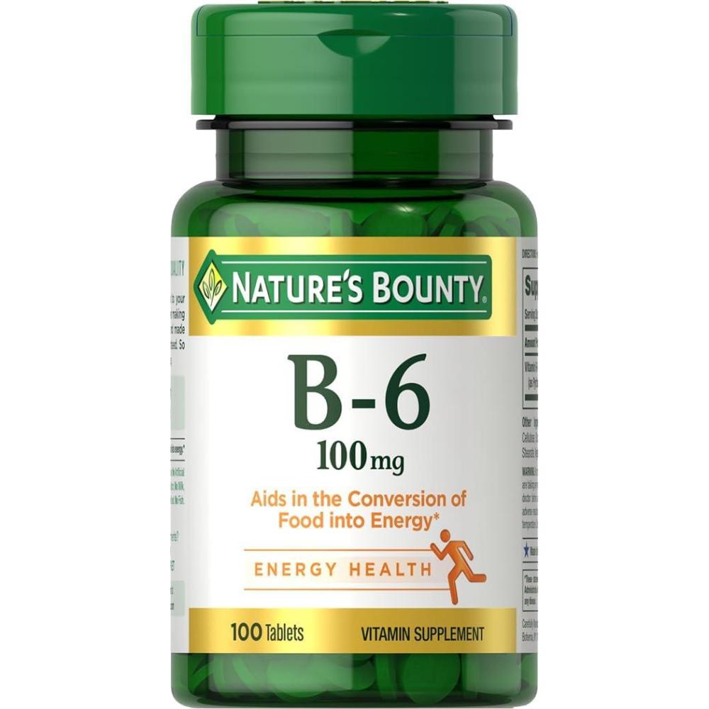image:imageNatures Bounty Vitamin B6 100mg Tablets Supports Energy Metabolism amp Nervous System Health 100 Ct100 Count Pack of 1