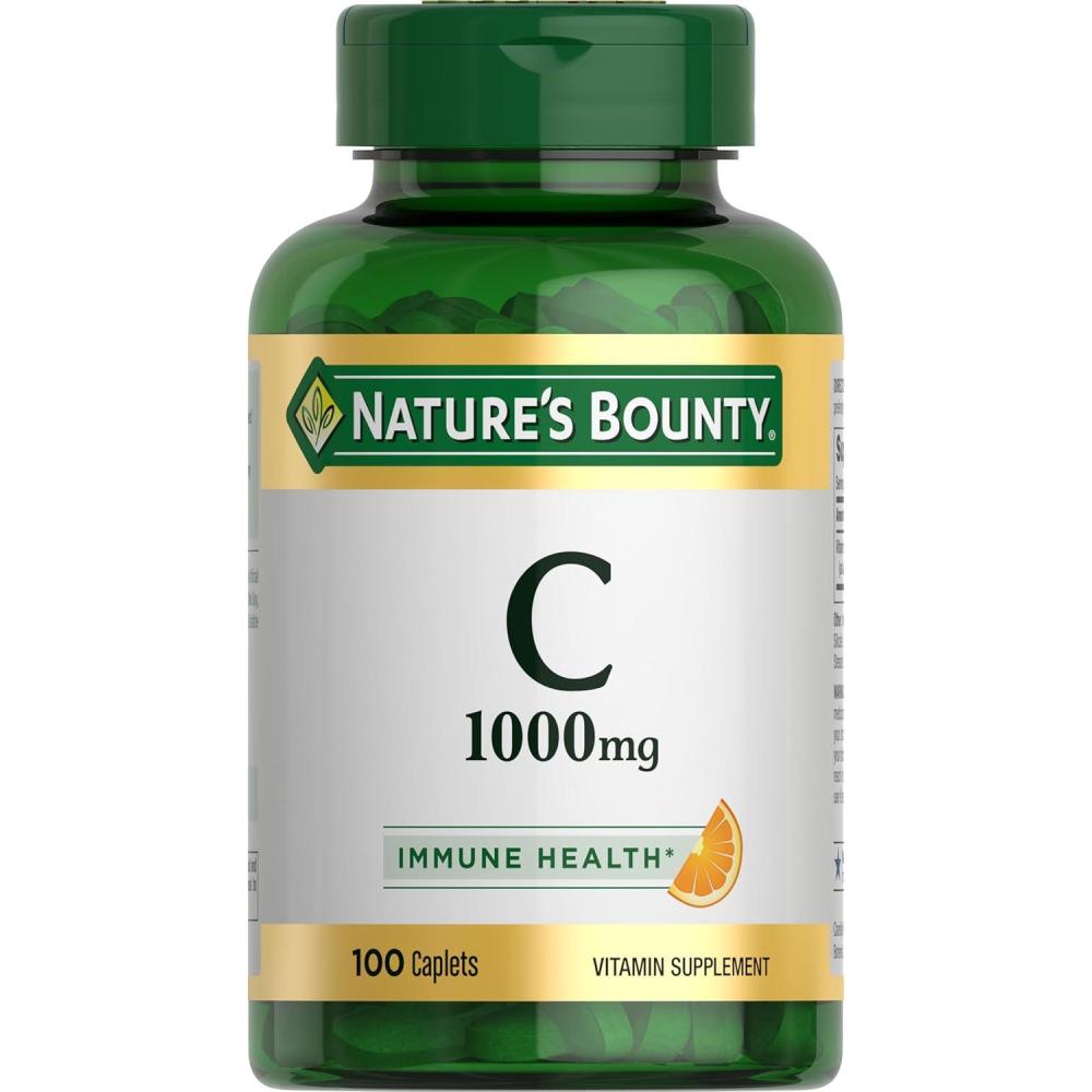 image:imageNatures Bounty Vitamin C 1000mg Supports Immune and Antioxidant Health Vitamin C Supplement 1 Per Day 300 Vegetarian Caplets100 Count Pack of 1