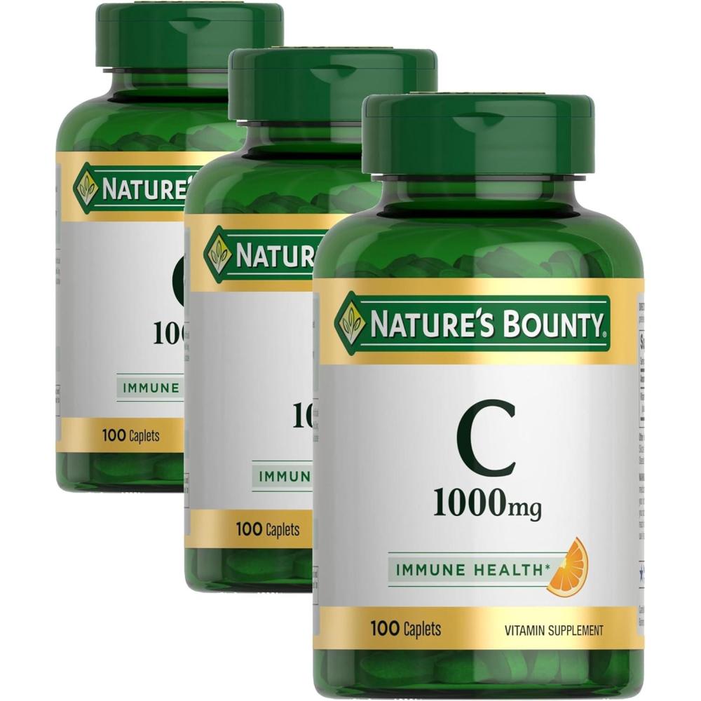 image:imageNatures Bounty Vitamin C 1000mg Supports Immune and Antioxidant Health Vitamin C Supplement 1 Per Day 300 Vegetarian Caplets100 Count Pack of 3