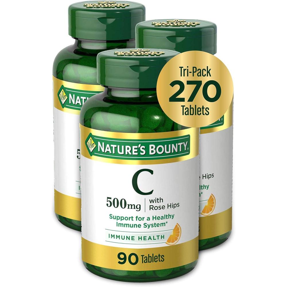 image:imageNatures Bounty Vitamin C 500mg Supports a Healthy Immune System Daily Vitamin Supplement 250 Vegetarian Tablets90 Count Pack of 3