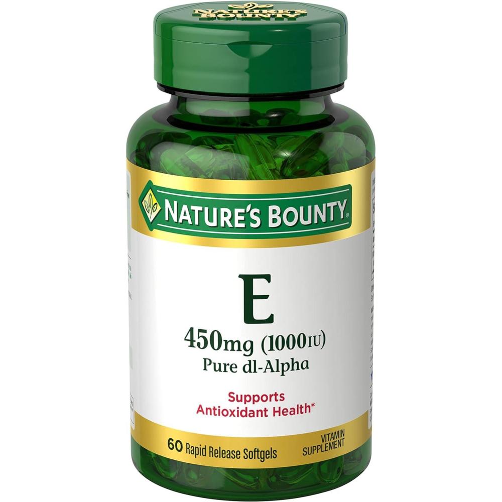 image:imageNatures Bounty Vitamin E 1000 IU Softgels Supports Antioxidant Health amp Immune System 1 Serving per Day No Gluten 60 Softgels Pack of 160 Count Pack of 1