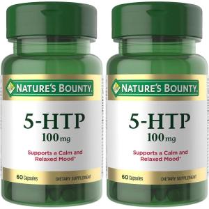 image:imageNatures Bounty 5HTP Pills and Dietary Supplement Supports a Calm and Relaxed Mood 100mg 60 Capsules60 Count Pack of 2
