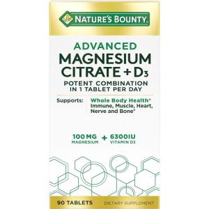 image:imageNatures Bounty Advanced Vitamin D3 with Magnesium Citrate Immune Formula Supports Immune and Bone Health 90 Tablets90 Count Pack of 1