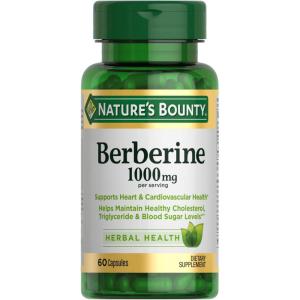 image:imageNatures Bounty Berberine 1000mg Capsules Supports Heart Health Cholesterol amp Blood Sugar Levels in a Normal Range NonGMO Supplement 60 Count60 Count Pack of 1
