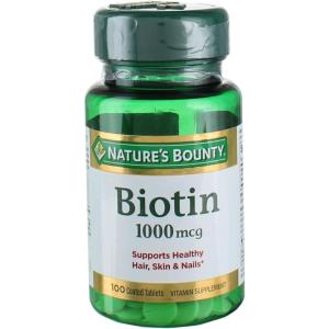 image:imageNatures Bounty Biotin Supports Metabolism for Energy and Healthy Hair Skin and Nails 1000 mcg 100 Tablets1 Count Pack of 100