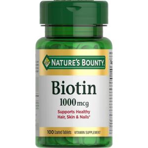 image:imageNatures Bounty Biotin Supports Metabolism for Energy and Healthy Hair Skin and Nails 1000 mcg 100 Tablets100 Count Pack of 1