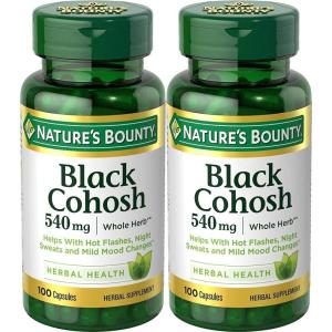 image:imageNatures Bounty Black Cohosh Root Pills and Herbal Health Supplement Natural Menopausal Support 540 mg 100 Capsules2 Bottles 100 Count