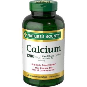 image:imageNatures Bounty Calcium 1200 mg with Vitamin D3  Bone Health Softgels Calcium and Vitamin D Supplement 120 Ct 2Pack220 Count Pack of 1