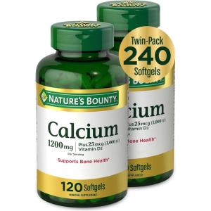 image:imageNatures Bounty Calcium 1200 mg with Vitamin D3  Bone Health Softgels Calcium and Vitamin D Supplement 120 Ct 2Pack240 Count