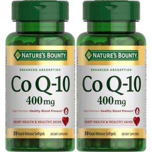 image:imageNatures Bounty Co Q10 400mg 39 Rapid Release Softgels39 Count Pack of 2