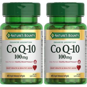 image:imageNatures Bounty CoQ10 100mg for Heart Health Support NonGMO QSorb Coenzyme Q10 Antioxidant Support and Cardiovascular Wellness Dietary Supplement Rapid Release Softgels 45 ct45 Count Pack of 2