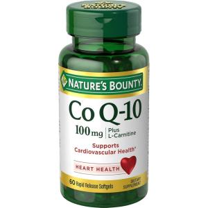 image:imageNatures Bounty CoQ10 Supports Heart Health 100mg Plus LCarnitine 60 Softgels100 mg
