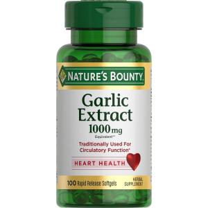 image:imageNatures Bounty Garlic Extract Herbal Supplement Supports Circulatory Function 1000mg 100 Rapid Release Softgels100 Count Pack of 1