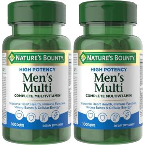 image:imageNatures Bounty High Potency Mens Complete Multivitamin Daily Mens Health Vitamin for Heart Health and Immune Support Mens Multivitamin for Strong Bones Overall Health and Wellness 100 Capsules100 Count Pack of 2
