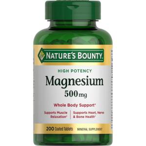 image:imageNatures Bounty Magnesium Supplements 500mg Tablets Support Bone amp Muscle Health 200 Count Pack of 2200 Count Pack of 1