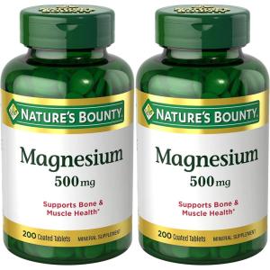 image:imageNatures Bounty Magnesium Supplements 500mg Tablets Support Bone amp Muscle Health 200 Count Pack of 2200 Count Pack of 2