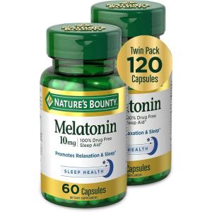 image:imageNatures Bounty Melatonin 100 DrugFree Sleep Aid Dietary Supplement 10 mg 60 Count60 Count Pack of 2