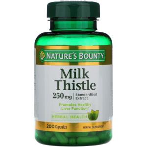 image:imageNatures Bounty Milk Thistle Capsules Traditionally Used for Liver Health Herbal Supplement 250 mg per Serving 200 Count3Bottles 200 Count