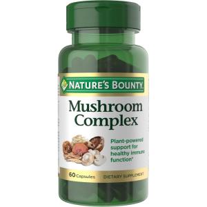 image:imageNatures Bounty Mushroom Complex for Immune Support Featuring Shiitake Maitake and Reishi mushroom  health supplements 60 Capsules60 Count Pack of 1