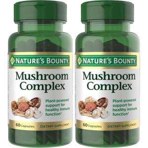 image:imageNatures Bounty Mushroom Complex for Immune Support Featuring Shiitake Maitake and Reishi mushroom  health supplements 60 Capsules60 Count Pack of 2