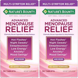 image:imageNatures Bounty Optimal Solutions Advanced Menopause Relief Menopause Supplement for Women featuring Siberian Rhubarb Hotflash Relief No added Hormones DrugFree 30 Tablets 30 Total Servings30 Count Pack of 2