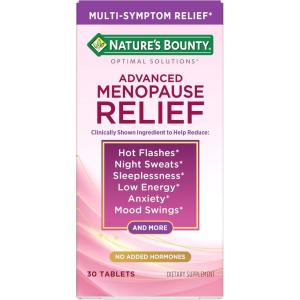 image:imageNatures Bounty Optimal Solutions Advanced Menopause Relief Menopause Supplement for Women featuring Siberian Rhubarb Hotflash Relief No added Hormones DrugFree 30 Tablets 30 Total Servings30 Count Pack of 1