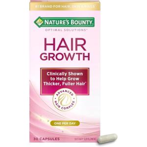 image:imageNatures Bounty Optimal Solutions Hair Growth Supplement with Biotin Hair Growth Vitamins with Biotin Silicon amp Arginine 1 Per Day 30 Capsules One Month Supply