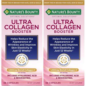 image:imageNatures Bounty Optimal Solutions Ultra Collagen Booster for HealthyAging Supplement Resveratrol Hyaluronic Acid  Collagen Capsules for Women 48 Capsules48 Count Pack of 2