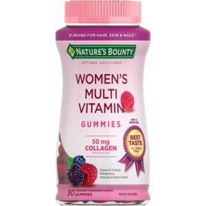 image:imageNatures Bounty Optimal Solutions Womens Multivitamin Immune and Cellular Energy Support Bone Health Raspberry Flavor 80 Gummies 40 Total Servings80 Count Pack of 1